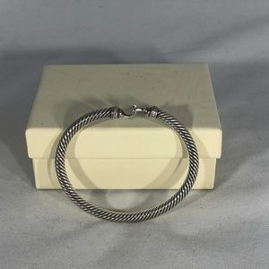 Silver 5MM DAVID YURMAN Diamond Buckle Bracelet